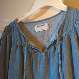 Old Navy Blue Denim Blouse